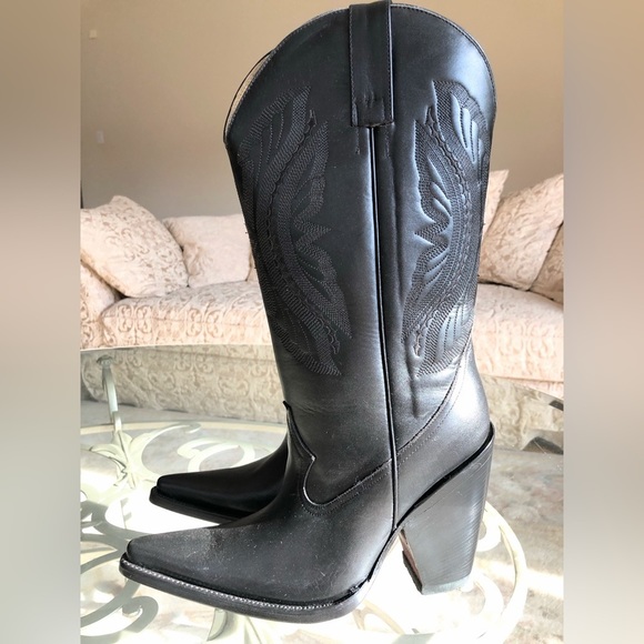 Miguel Jones Other - Nwot Miguel Jones Tall Black Leather Sharp Toe Cowboy Boots